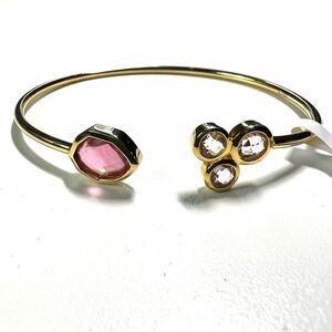 Talia Gold Plate‎ Pink Crystal Cuff Bracelet NWT